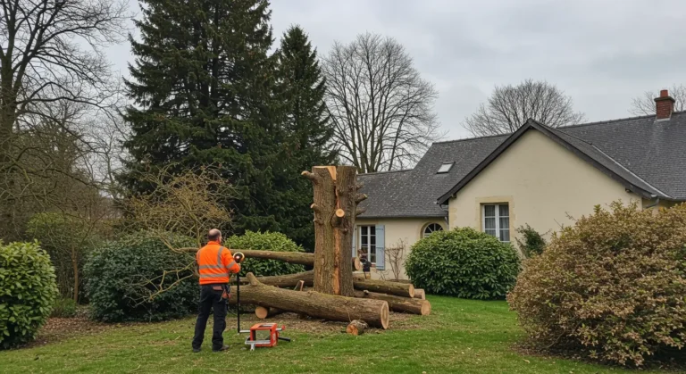 Élagage d'arbres à Marcq-en-Barœul.